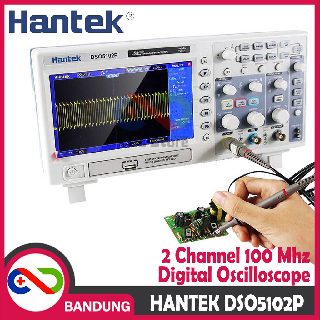 HANTEK DSO5102P DIGITAL OSCILLOSCOPE DSO 2 CHANNEL 100MHZ 1GSA/S