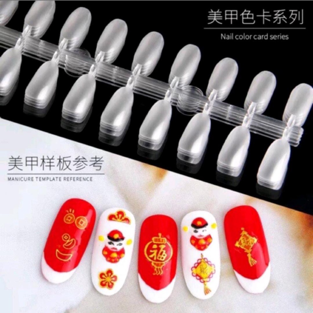 NAIL TIP DISPLAY COLOR CHART GEL POLISH 20 PCS/ PANJANG KUKU HASIL NAIL ART