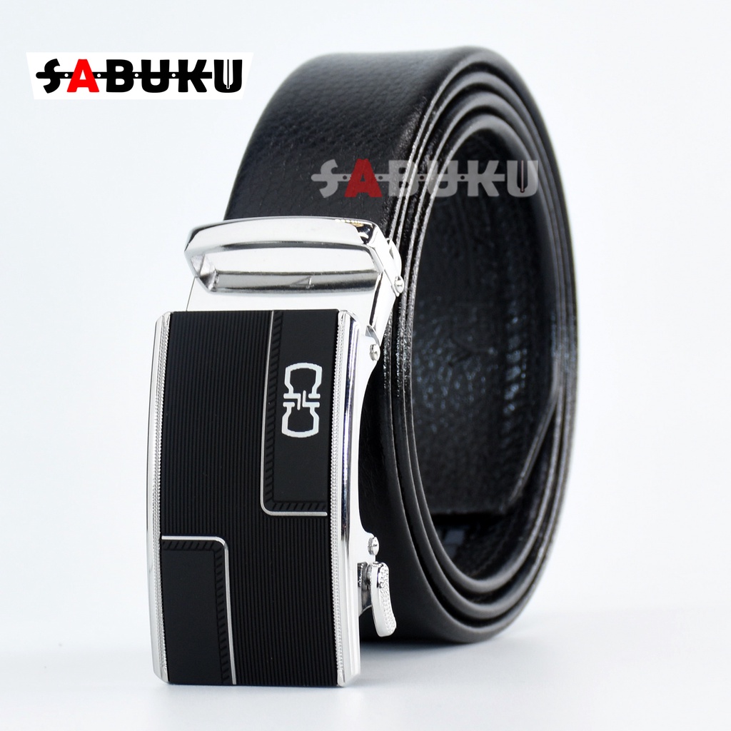 Ikat Pinggang Kulit Gesper Sabuk Tali Pinggang Pria Tipe Otomatis RELL Men Belt -077