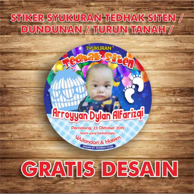 Stiker tedak siten / turun tanah / dundunan Shopee Indonesia