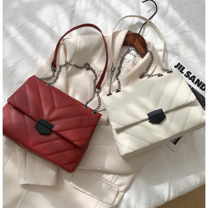 BJ81816 - BLACK/KHAKI/REDWINE/WHITE - TAS SLEMPANG ELEGAN SALE IMPORT TERMURAH JAKARTA GT1816