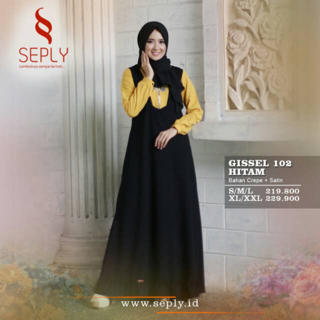 Gamis seply gissel 102 navy hitam salem maeon abu kuning