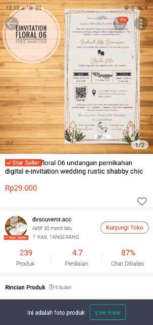 Floral 06 Undangan Pernikahan Digital E Invitation Wedding Rustic Shabby Chic