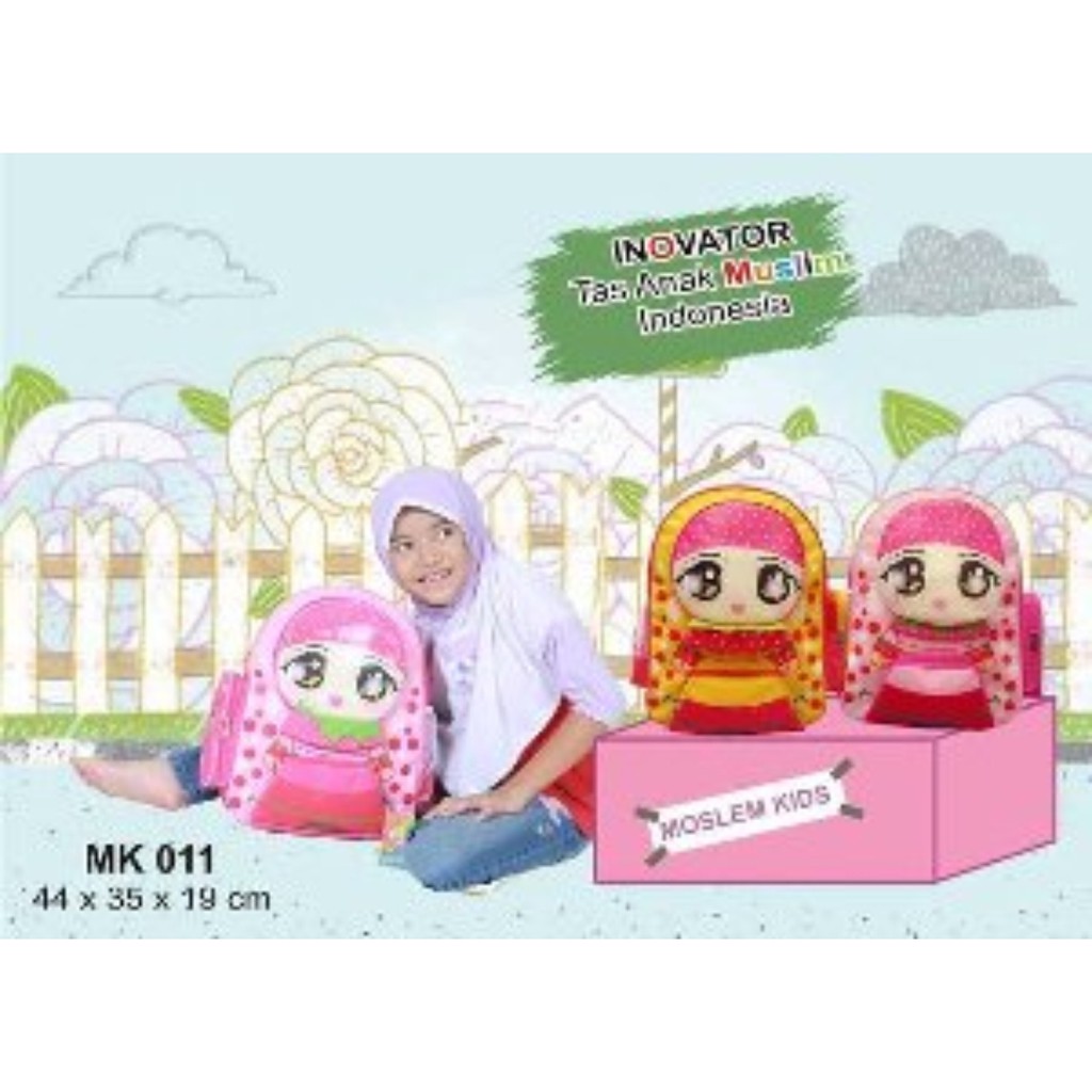 Tas Sekolah Ransel Anak SD Bag Backpack Back Pack Muslim Kids Karakter Strawberry MK 11