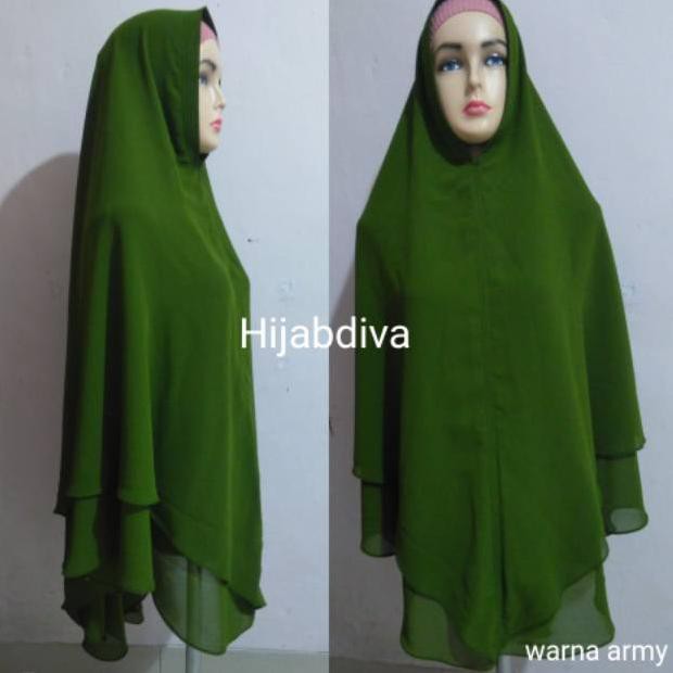 Bahan BerkualitasKhimar Andirra syari ORI by Geeva Hijab ceruti premium jumbo 2 layer non pad //