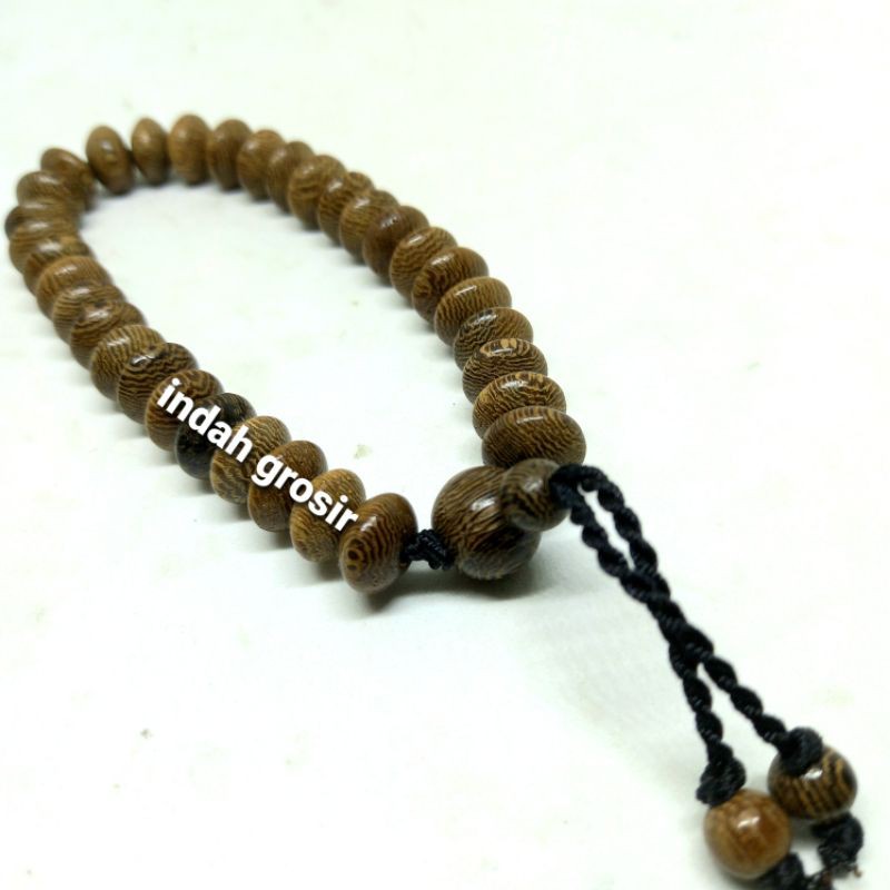 GELANG TASBIH 33 KAYU KELOR MUDEL GEPENG