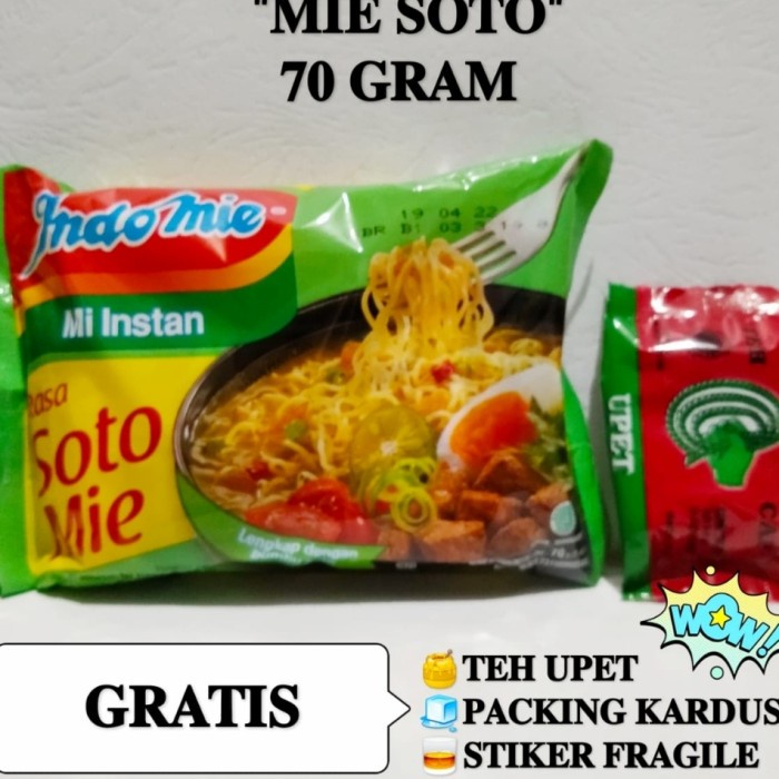 

NEW Indomie Mi Instan rasa Soto Mie GRATIS teh upet