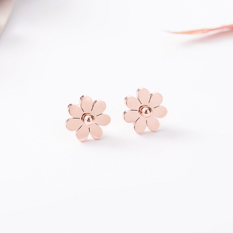 anting new daisy titanium bunga cantik asli stainless steel diamonde cilik kecil