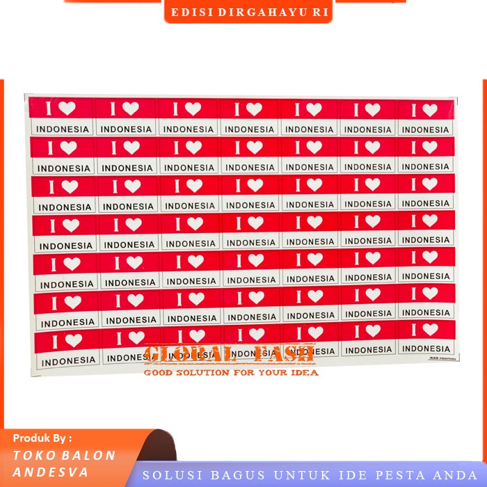 

Stiker pipi merah putih isi 49 / sticker bendera hut/ love indonesia