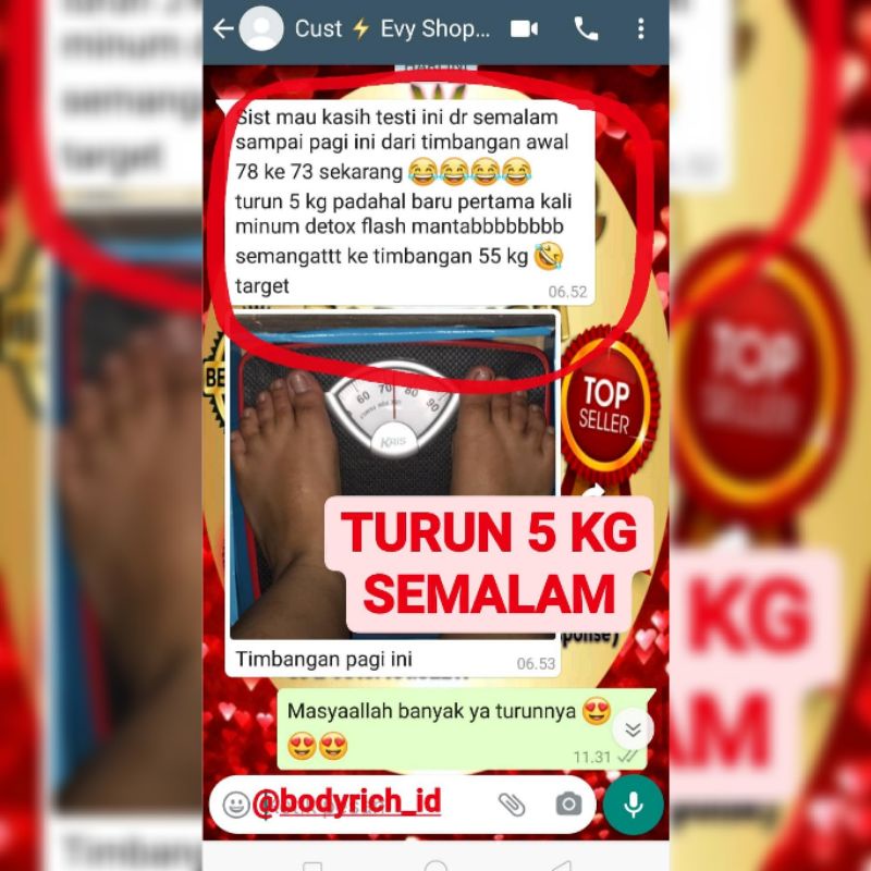 KURUS KILAT DETOX FLASH Pelangsing Obat Diet Herbal Ampuh Penurun Berat Badan Korset