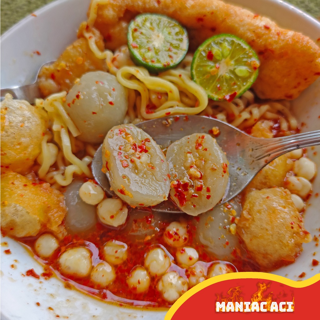 Baso Aci - Cilok Kuah isi Ayam dan Jando Instan - Maniac Aci