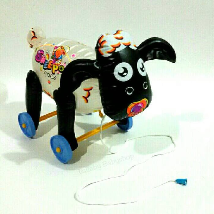 mainan sheep rattle roda tali tarik anak balita bayi baby kids
