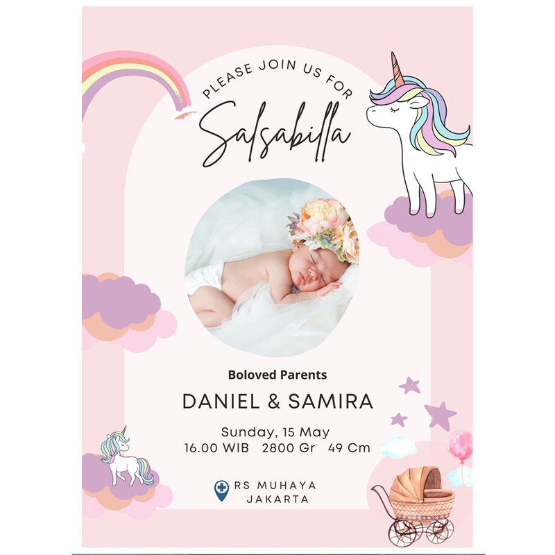 Cetak Biodata Kelahiran Bayi Anak Baby Baru Lahir