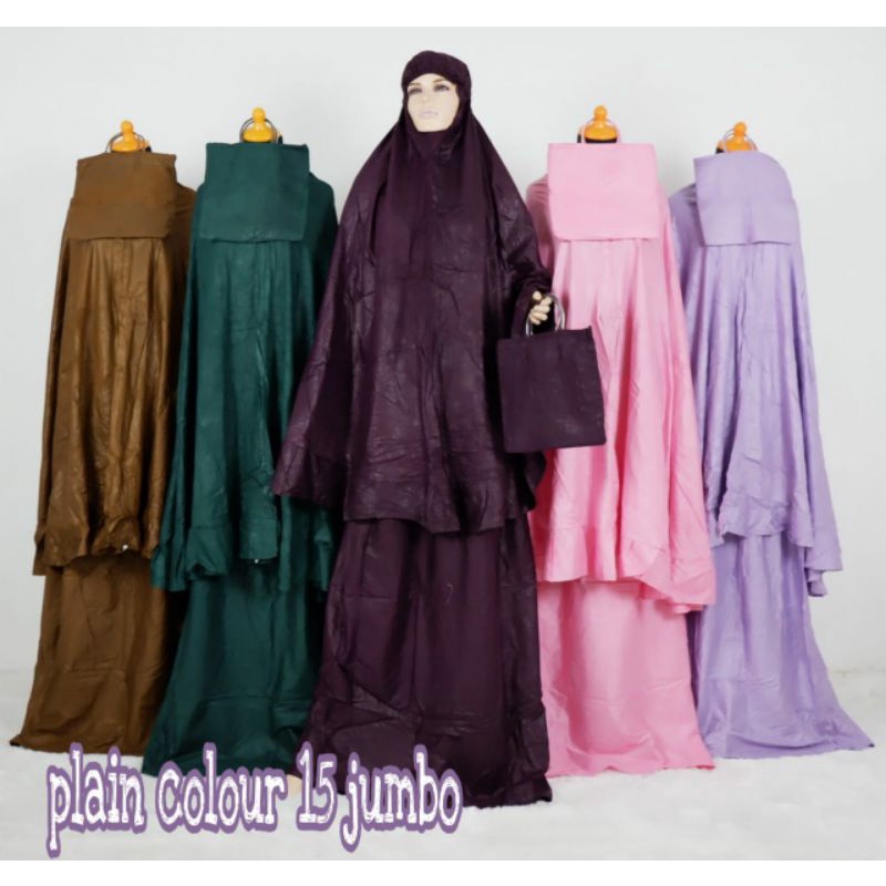Grosir mukena plain colour jumbo.Grosir mukena rayon murah