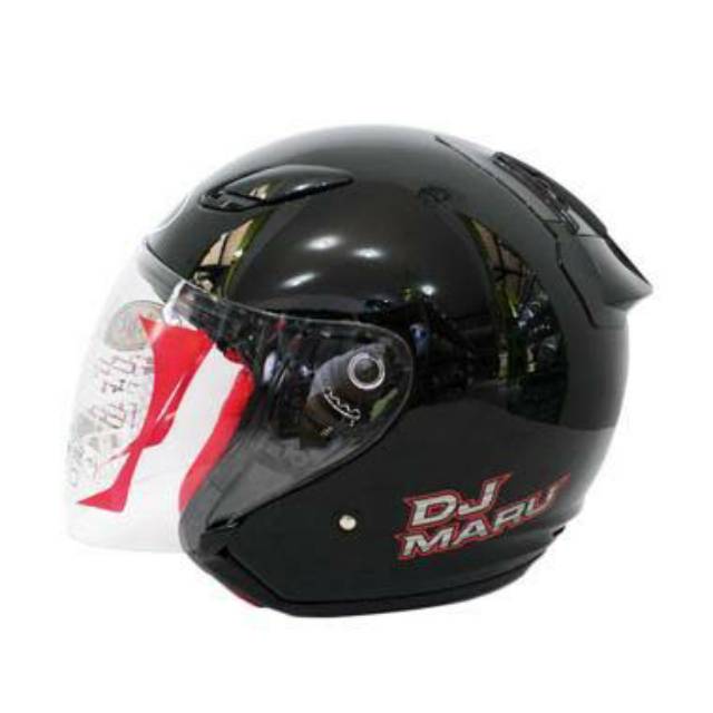 Helm KYT DJMARU DJ Maru Open Half Face Hitam Metalik Solid Black Mate Doff