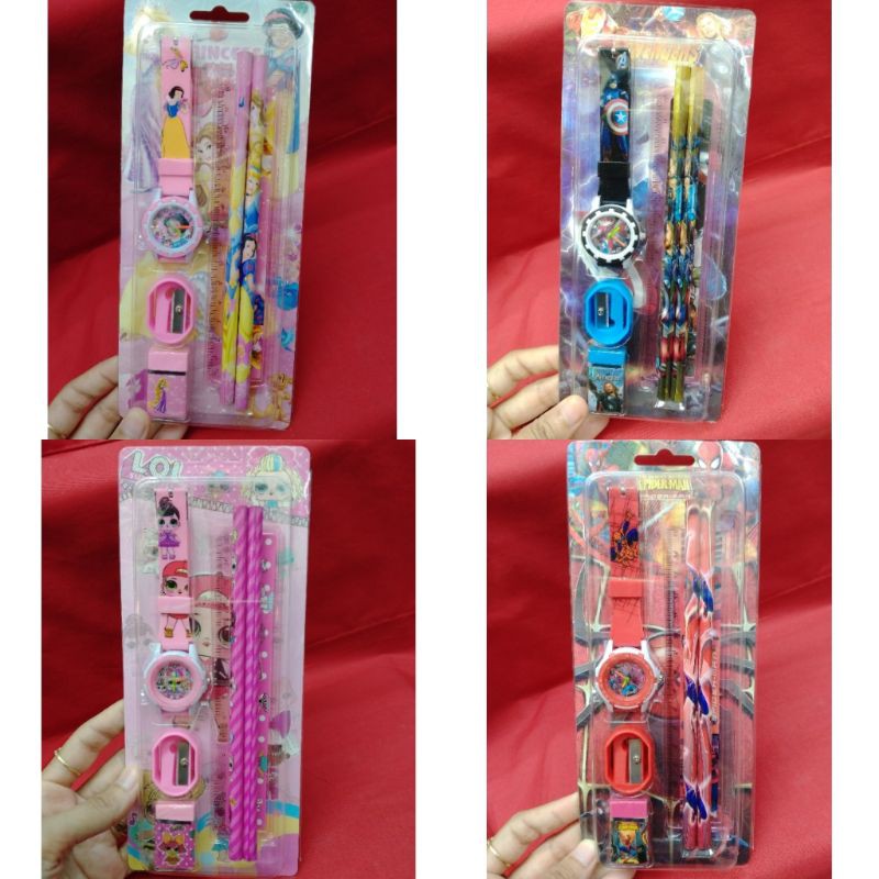 

obral cuci gudang jam tangan stationary pensil penghapus penggaris rautan