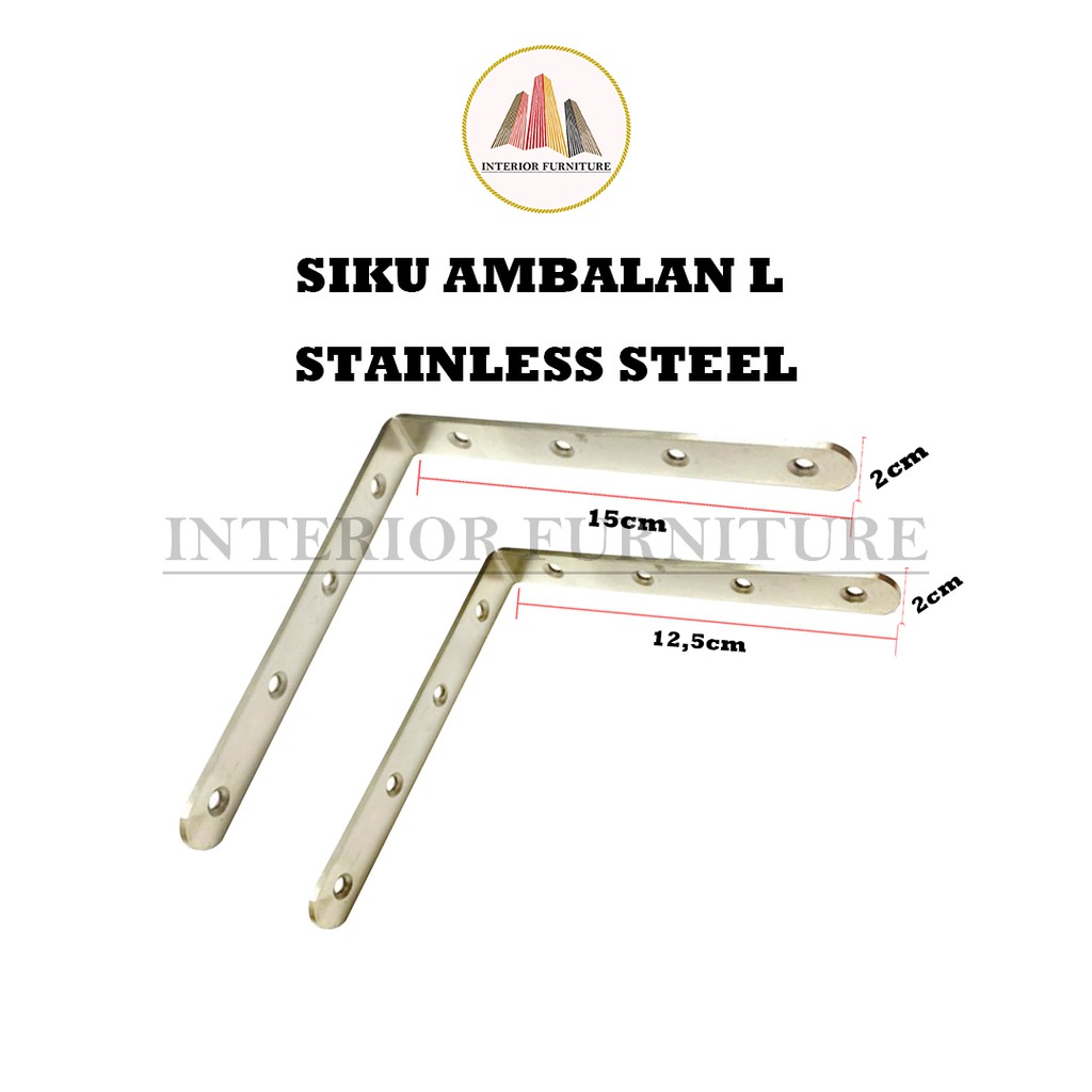 Siku Ambalan L 12.5 cm &amp; 15 cm / Siku L Lemari Rak Verseng...