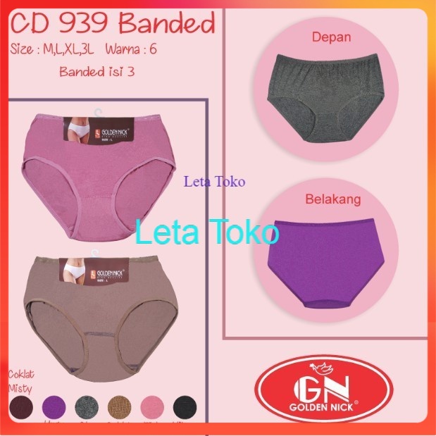 Celana Dalam Wanita Lusinan golden nick Katun Jumbo CD Cewek Dewasa Sexy Murah Leta Toko