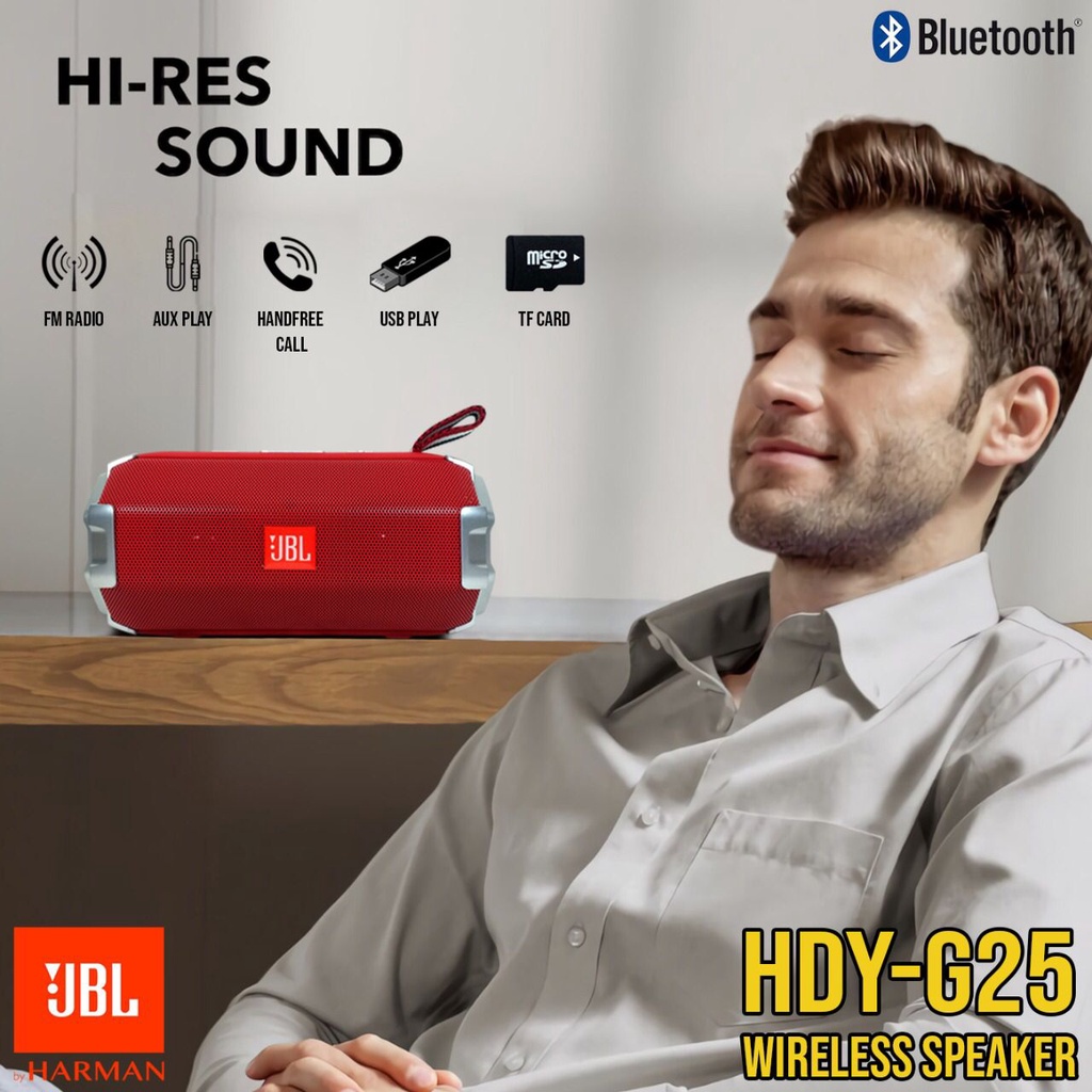 Speaker Bluetooh JBL G25 Wireless Portable Speaker Aktif HDY G25 High Bass Dual Speaker