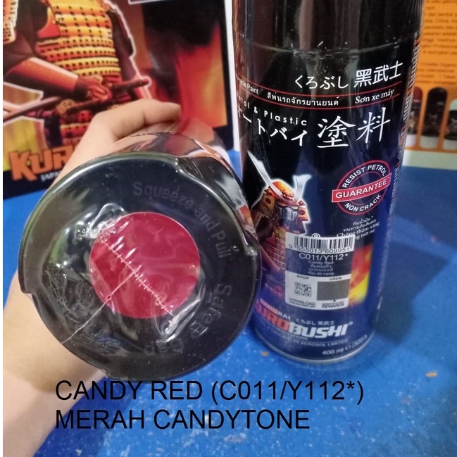 Samurai Paint Kurobushi Cat Semprot Pilox Pilok Candytone Merah / Candy Red (Y112*) 400ml