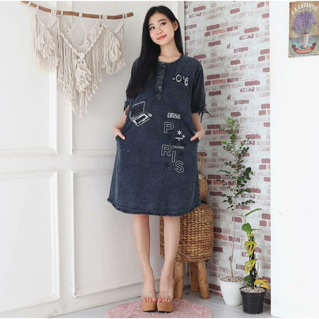 Midi Dress Wanita Oversize - Midi Dress Wanita korean style