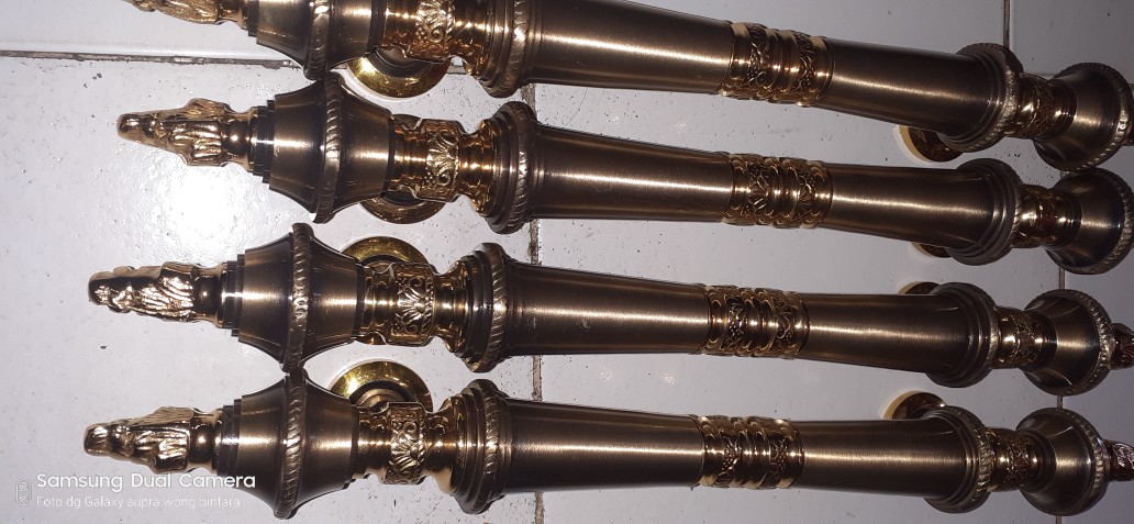 Handle Pintu Rumah Kuningan Cemara 47 Cm Tarikan Pintu Rumah Antik