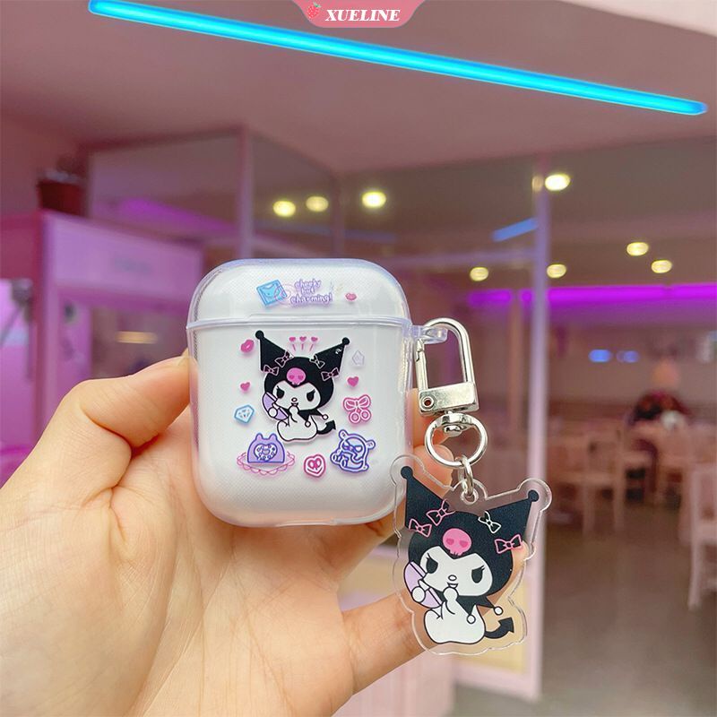 Casing Soft Case Silikon Motif Kartun Nakal Kuromi Untuk AirPods 1 / 2 pro