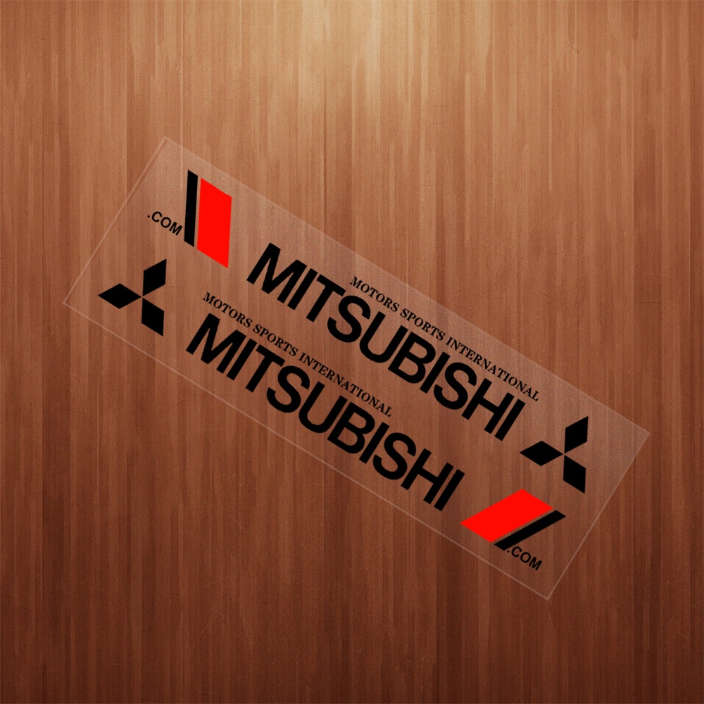 2pcs Stiker Vinyl Motif Mitsubishi Untuk Dekorasi Pintu Samping Mobil