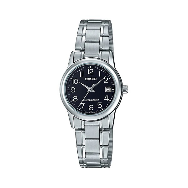 Casio Original LTP-V002D-1B / LTP-V002D-4B 2B3 Jam Tangan Wanita  Rantai Stainless Steel Silver