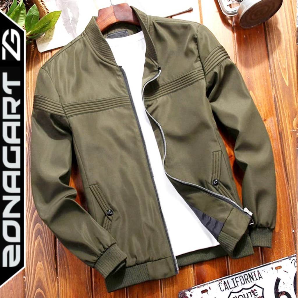 Jaket Parasut Pria/ Jaket Bomber Polos/ Jaket Fashion Casual Pria