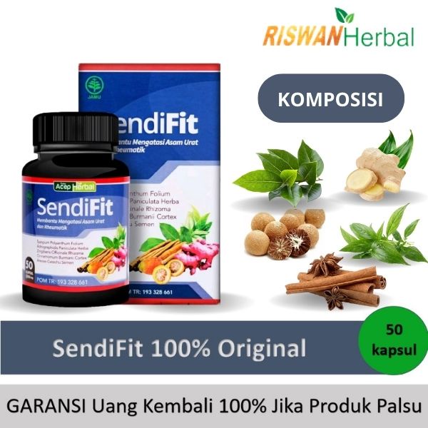 SendiFit Obat Asam Urat Pegal Linu Encok Sakit Pinggang Nyeri Reumatik Kesemutan Sakit Otot Rematik Herbal Isi 50 Kapsul Original BPOM Aman Tanpa Efek Samping