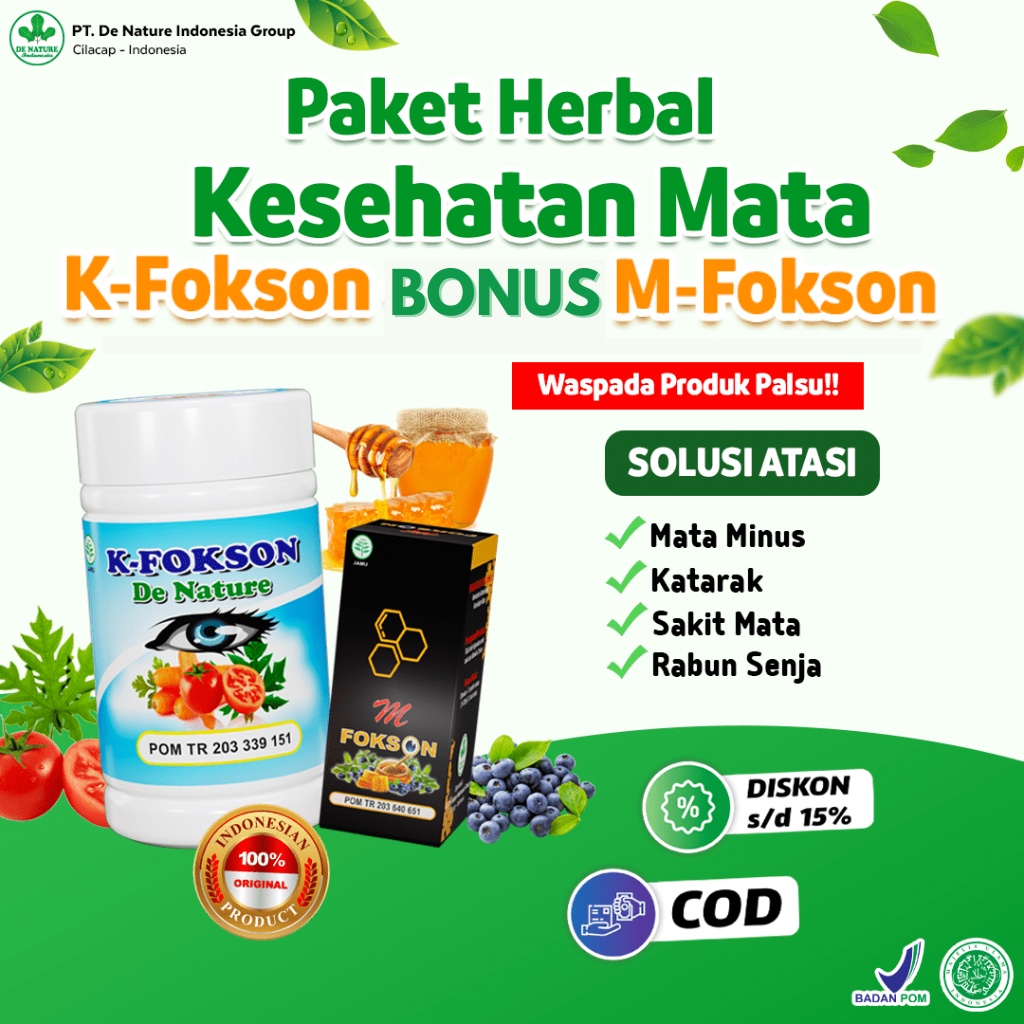 K Fokson Bonus M Fokson K-Fokson KFokson De Nature Denature Obat Sakit Mata Rabun Katarak Silinder V