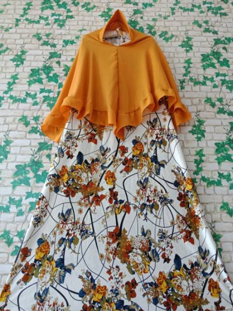 BEST SELLER TERLARIS MURAH Gamis misbee motif nippon set kerudung khimar bubblepop syari pad antem