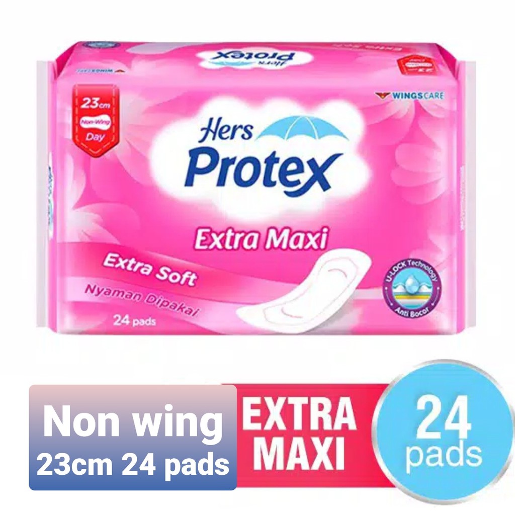 PROTEX hers Day maxi wing 23cm 20 pads Nonwing 24 pads pembalut soft kewanitaan (no.214)