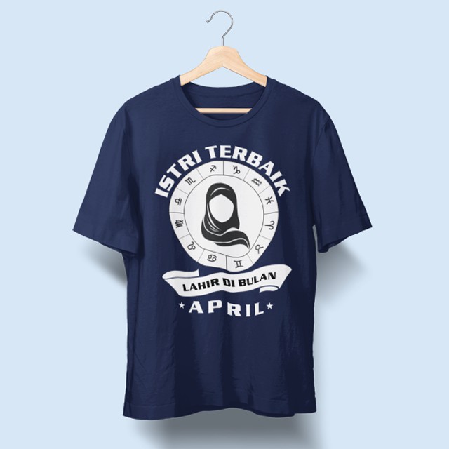 Kaos Istri Wanita Terbaik Lahir Bulan April Hijab