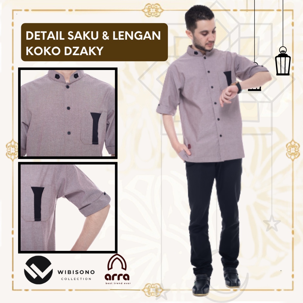 Baju Koko Kurta Pria Cowok YU11 Dewasa Lengan Pendek Terbaru Premium Murah Original DZAKY