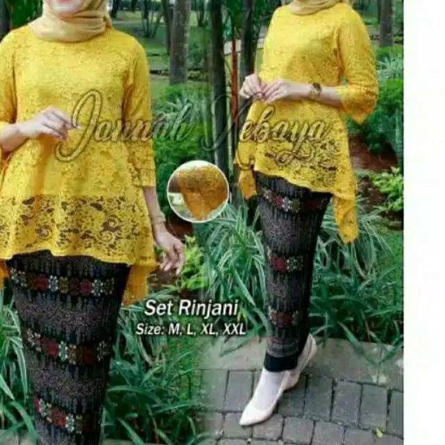 ✾ REAL PICT SETELAN KEBAYA RINJANI JUMBO LD 130 + ROK  KEBAYA WISUDA ❆
