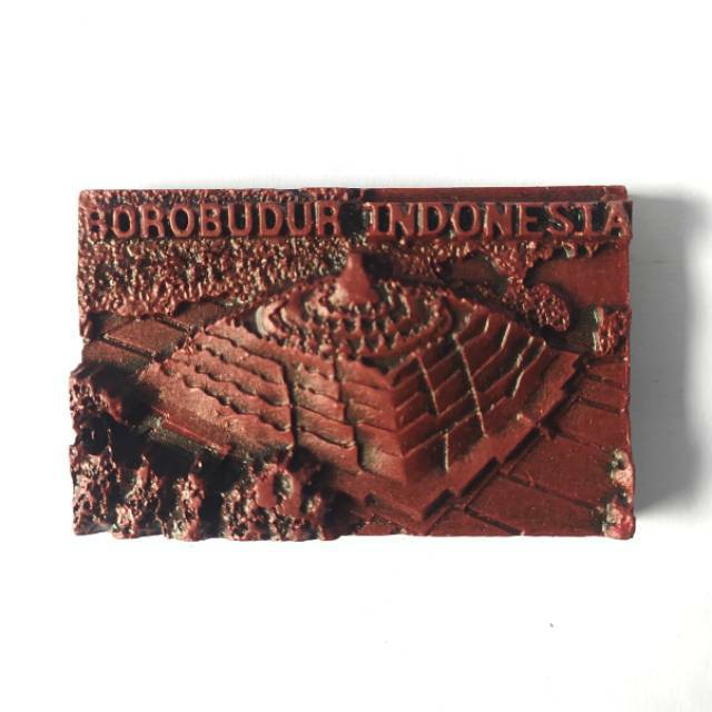 SOUVENIR MAGNET KULKAS CANDI BOROBUDUR INDONESIA - DEKORASI RUMAH