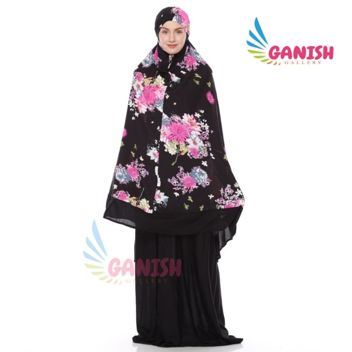 MUKENA- MUKENA DEWASA EXCLUSIVE JUMBO KATUN ADEM / MUKENA TERBARU TERLARIS - BLACK B PINK -MUKENA.