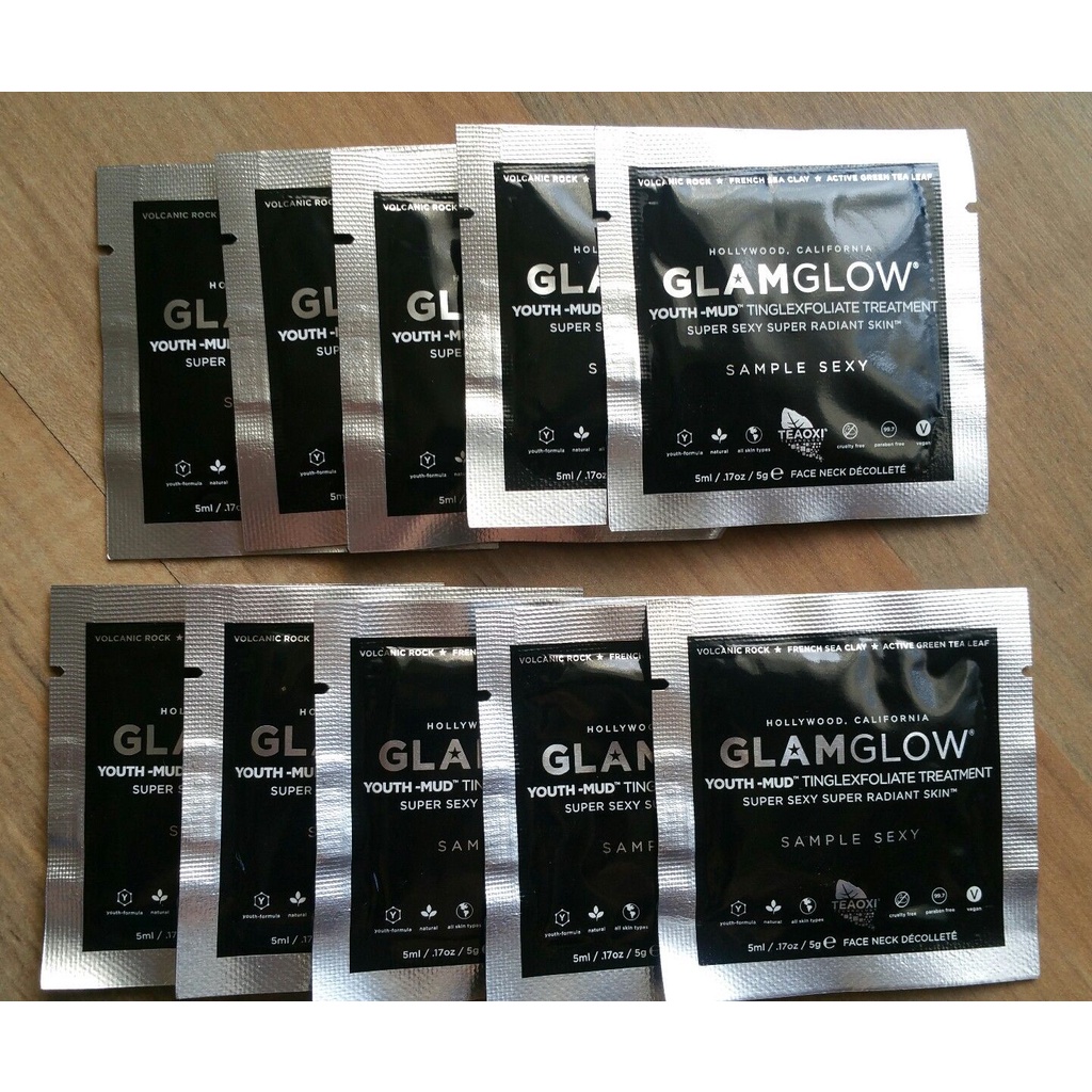 GLAMGLOW youthmud 5gr sachet sample hitam original Grosir Tinglexfoliate Black youth mud mask masker