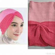 20 pcs Bandana Ciput rajut risty tagor kerut 2 warna two tone (CIPUT RISTY)