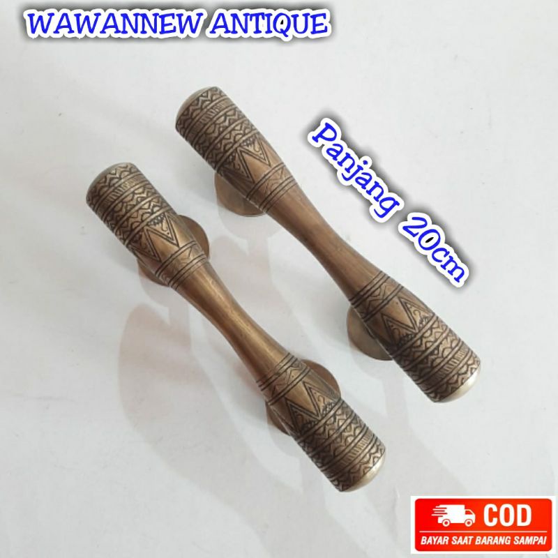 Handle / Tarikan Pintu Rumah Gebyok Pagar Kuningan Motif Egypt 20cm