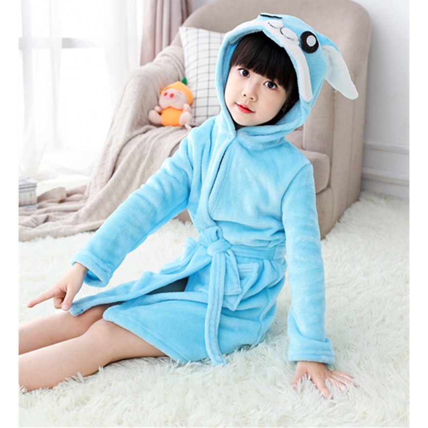 Handuk Mandi Motif Kimono / Bathrobe Rabbit Blue