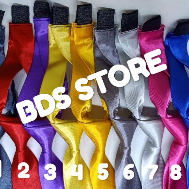 Dasi polos satin instan tinggal pakai 2&amp;3 inchi banyak warna