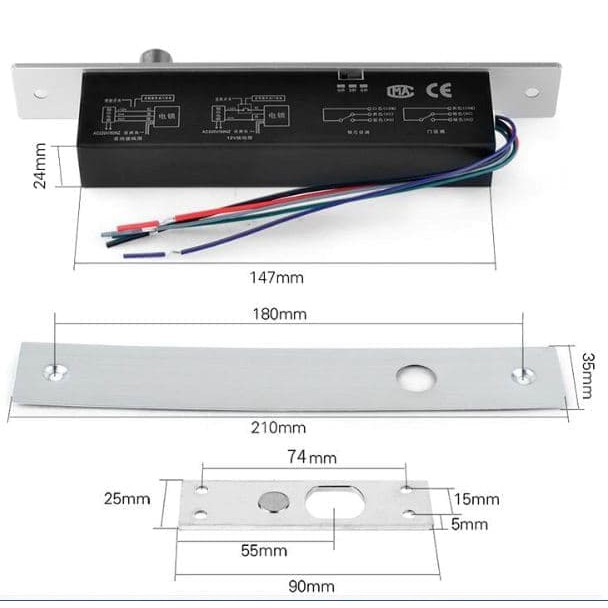 ELECTRIC DROP BOLT DOOR LOCK KUNCI PINTU 5 KABEL FEEDBACK