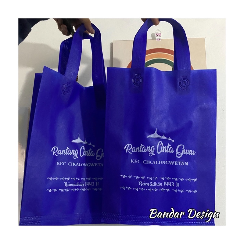 Sablon Tas Goodiebag Idul Fitri / Ulang Tahun / Tas Jinjing Custom Desain