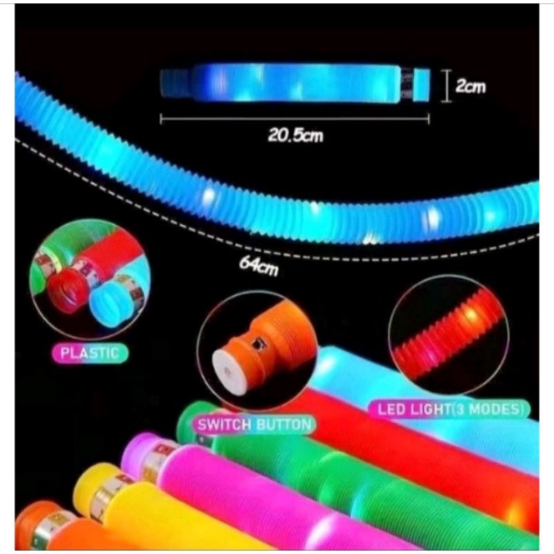 Mainan pop light led/mainan pop pipes led