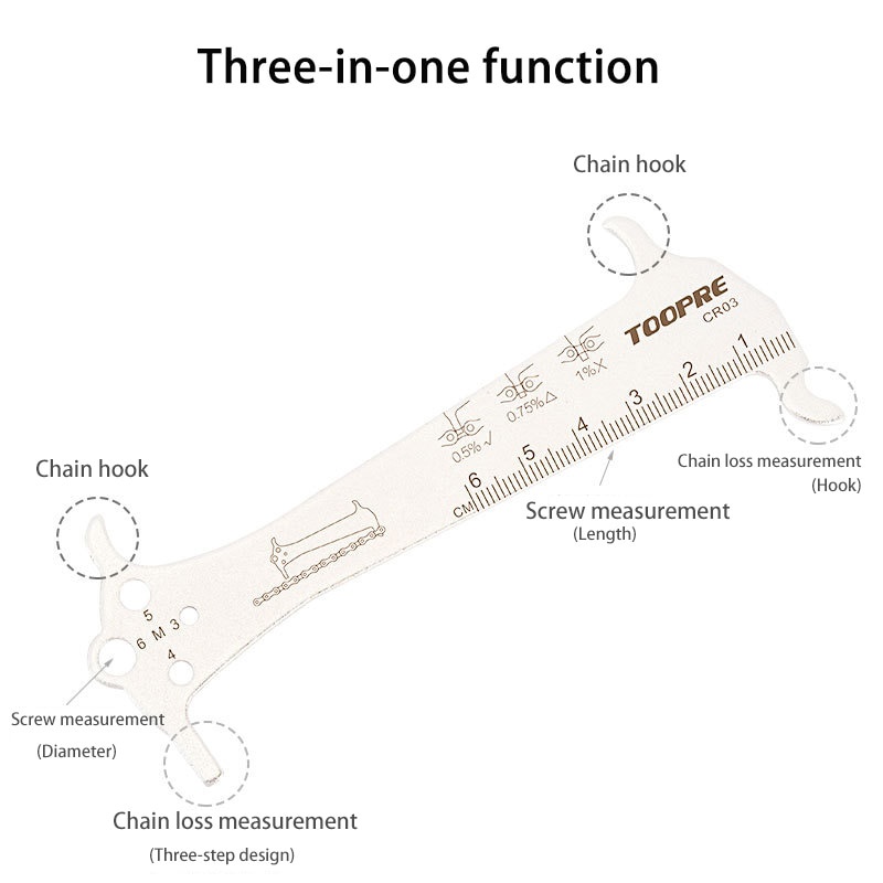 YGRETTE - TOOPRE Bike Chain Wear Indicator Ruler Three-in-one Bicycle Chains Gauge Measurement Checker Bike Portable Dustproof Cycling Parts ALAT CEK KONDISI RANTAI SEPEDA MTB ROADBIKE BALAP FEDERAL