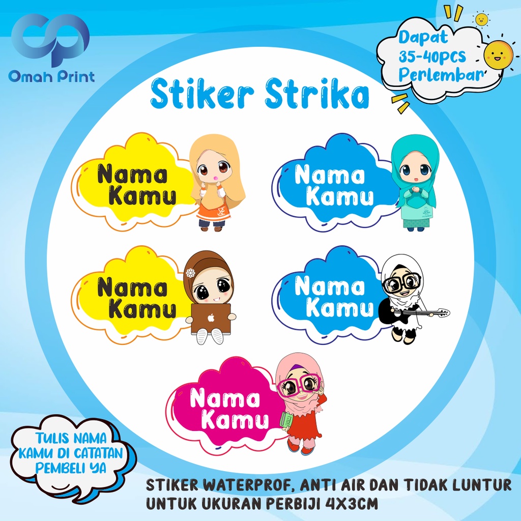 Label nama ll Stiker kain ll Custom satuan karakter