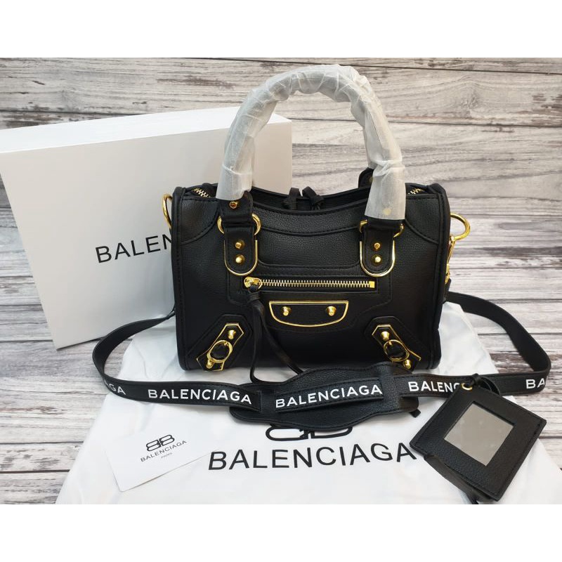 Balenciaga Classic Metalic Edge Mini-Tas wanita Premium